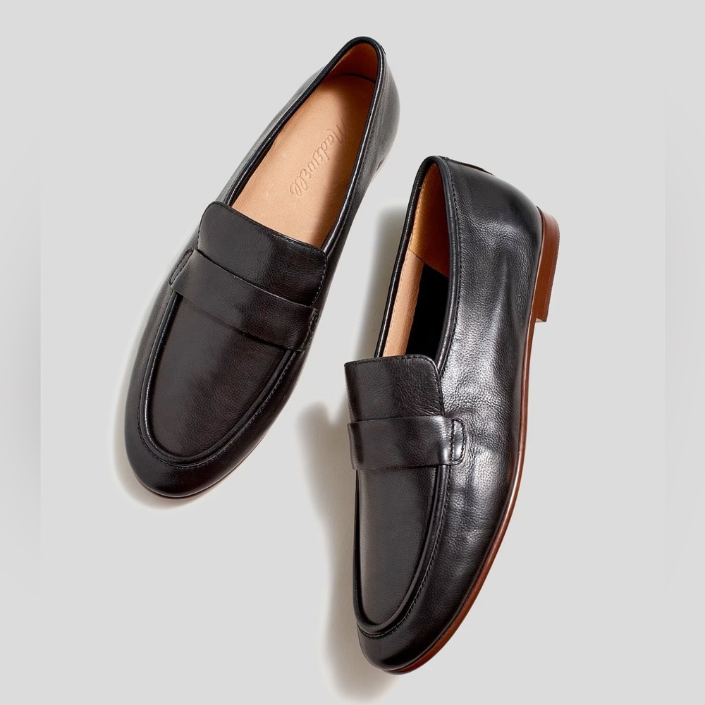 Madewell black leather loafer